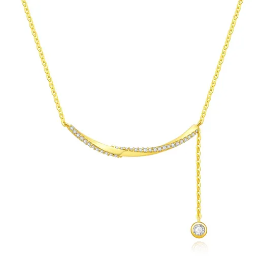 MOISS Colier elegant placat cu aur cu zirconiu cubic ETERNITY N0000881