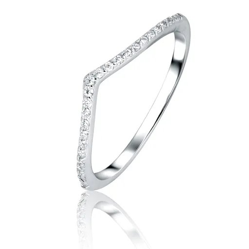 JVD Inel strălucitor din argint cu pietre de zircon SVLR1266XK7BI 52 mm