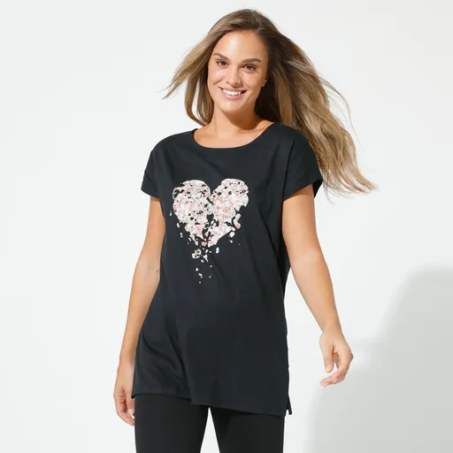 Tunică imprimată cu guler rotund