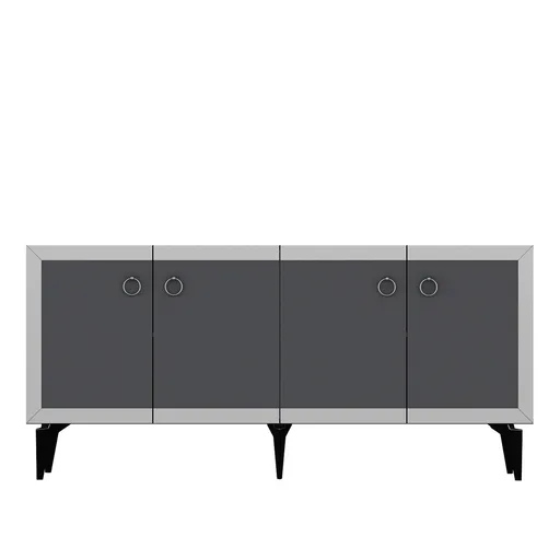 Consola, Hanah Home, Ponny, 150x40x79 cm, Antracit / Argintiu