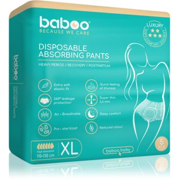 Baboo Disposable Absorbing Pants chiloți absorbanți de unică folosință marimea XL 5 buc