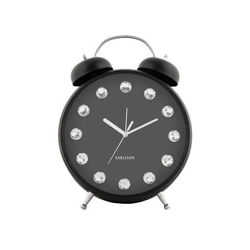 Karlsson 6019BK ceas de masă/ceas cu alarmă,negru, diametru 30 cm, negru