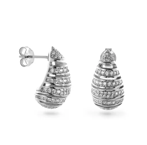 AGAIN Jewelry Cercei fashion din argint cu zircon cubic Tear Drop AJNS0054