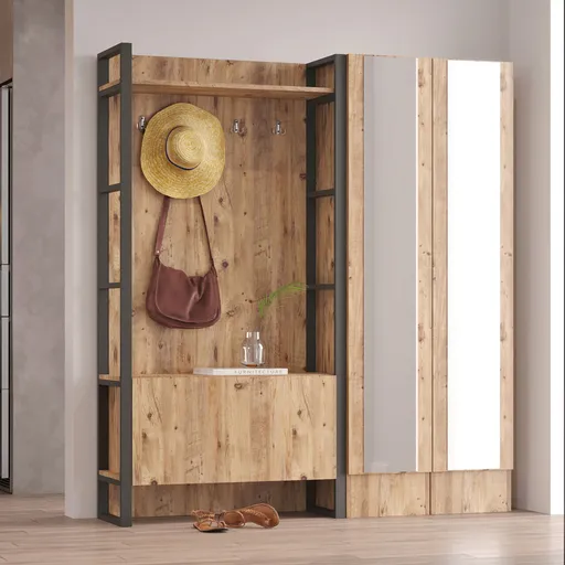 Cuier de perete, Hanah Home, Ml17-A, 90x180x34 cm, Maro