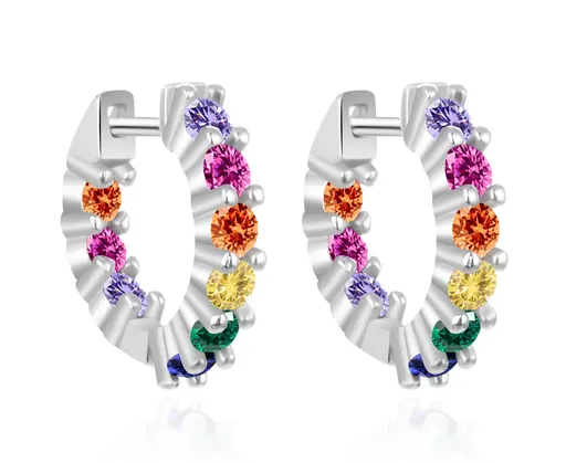 Agato Cercei rotunzi decenți cu zirconii colorați AGT-E192KC