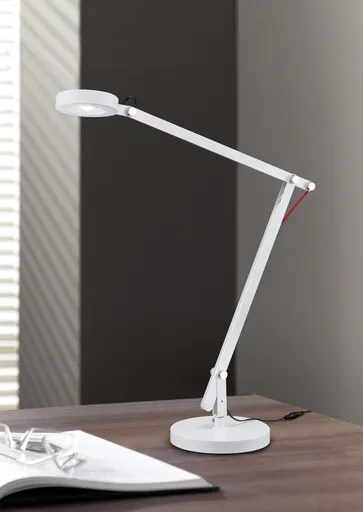 Lampa de masa Amsterdam, TRIO, 18x90 cm, 5W, 1x SMD LED, metal, alb