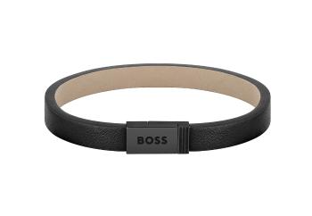 Hugo Boss Brățară neagră modernă din piele Jace 1580337M 17,5 cm