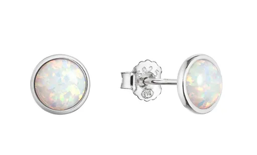 Evolution Group - Pavona Cercei fermecători din argint cu opal alb sintetic 11464.1 white