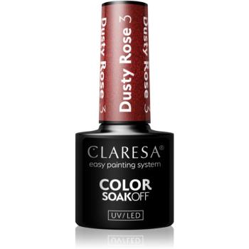 Claresa SoakOff UV/LED Color Dusty Rose lac de unghii sub forma de gel culoare 3 5 g