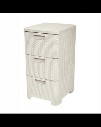 CURVER Bibliotecă cu sertare Regal STYLE crem