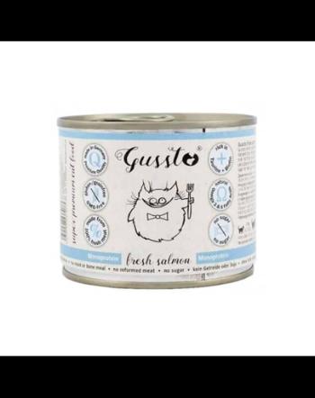 GUSSTO Cat Fresh Salmon pachet hrana cu somon, pisici 6x200 g