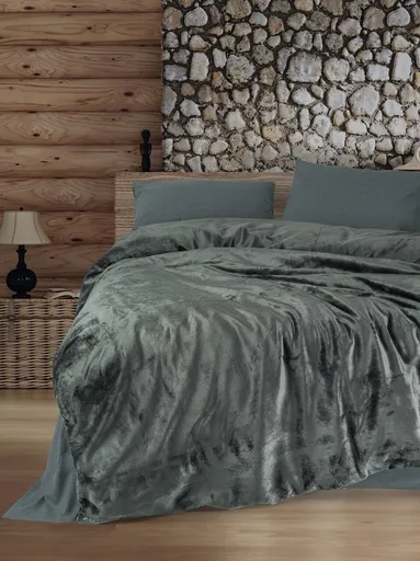 Lenjerie de pat dubla, L'essentiel Maison, Flossy, Gri