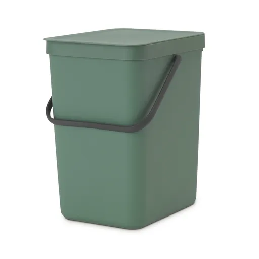 Cos de gunoi colectare selectiva Brabantia Sort&Go 1003236, 25 L, Maner, Montabil pe perete, Verde inchis
