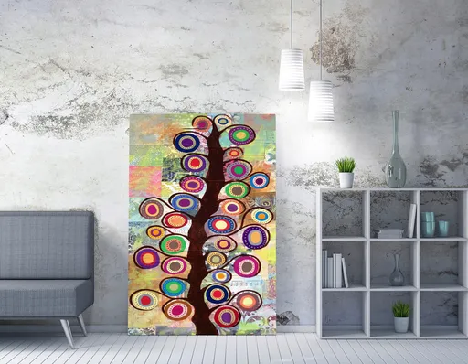 Tablou decorativ, WY91 (70 x 100), Lemn, Multicolor