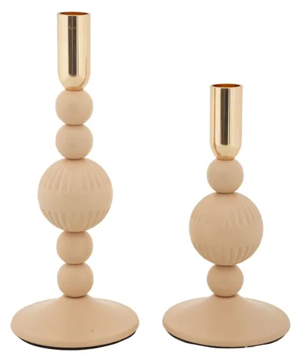 Mauro Ferretti Set Suport Lumanare Aster Roz 2 Bucati Cm Ø 10 X 20-25,3 | Aosom Romania