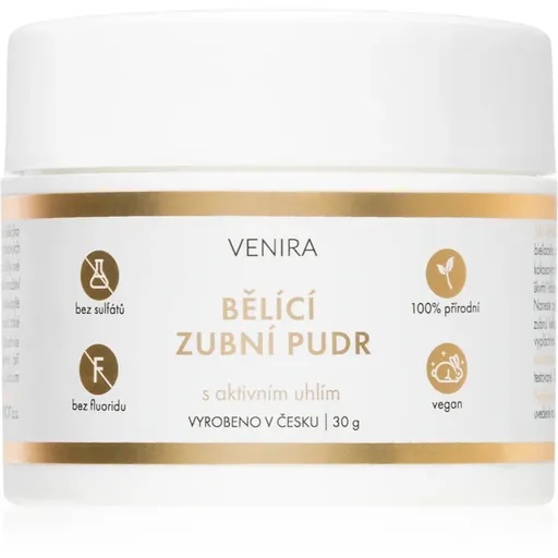 Venira Whitening tooth powder pudră cu cărbune activ, pentru albirea dinților cu cocos Mint 30 g