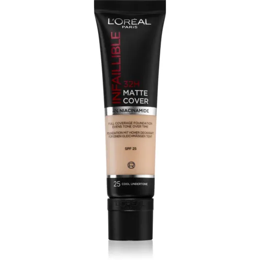 L’Oréal Paris Infallible 32H Matte Cover machiaj matifiant de lungă durată SPF 25 culoare 25 (Cool Undertone) 30 ml