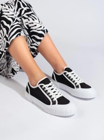 Adidași negri confortabili pentru femei fără toc