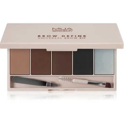 MUA Makeup Academy Brow Define paletă fard pentru sprâncene sub formă de pudră compactă cu aplicator 1 buc