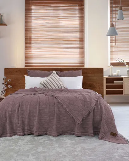 Cuvertura matlasata dubla, L'essentiel Maison, Oscar, Bumbac , Roz prafuit