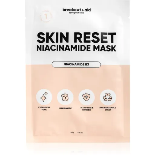 breakout + aid Skin Reset Niacinamide Mask masca pentru celule cu niacinamidă 34 g