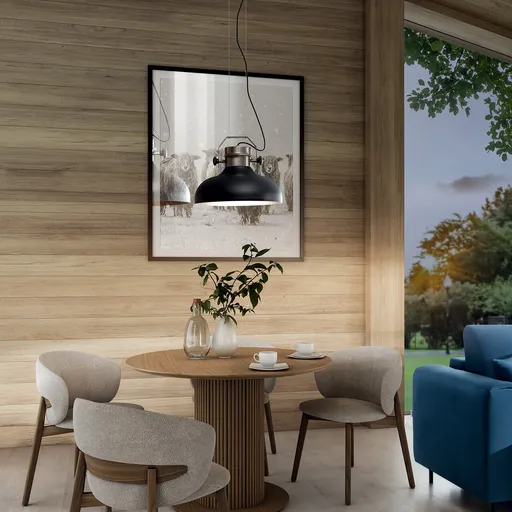 Lustra ELTAP, Stealle, 40x130 cm, 1xE27, 15W, otel, negru/argintiu