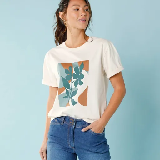 Tricou cu mâneci scurte și imprimeu, pentru siluete mai mici