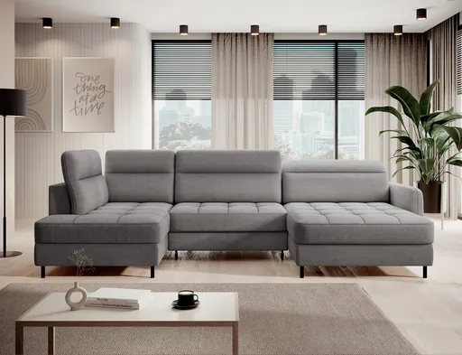 Coltar extensibil dreapta 4 locuri ELTAP, RT-03TOS, Berrto, 306x165x100 cm, lemn/poliester, gri inchis