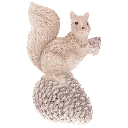 Decorațiuni de iarnă Veveriță cu con, poliresină