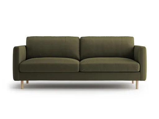Canapea 3 locuri, Eden, Micadoni Home, 173x92x90 cm, catifea, verde muschi melanj