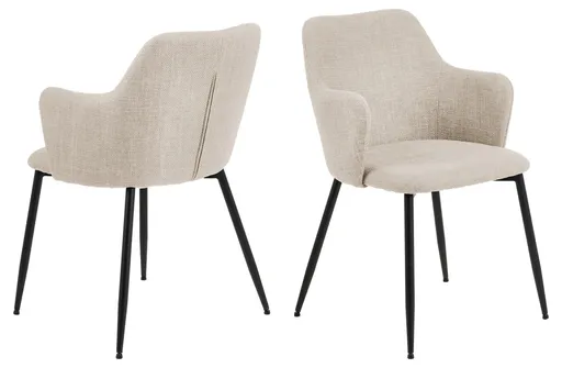 Scaun Ilsa, Actona, 54.5x60x84.5 cm, tesatura structurata/otel, bej