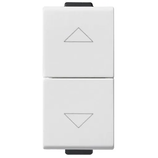 Pulsant dublu 1 modul inter-blocat Vimar Neve Up 09062, 1P NO+NO 10A alb