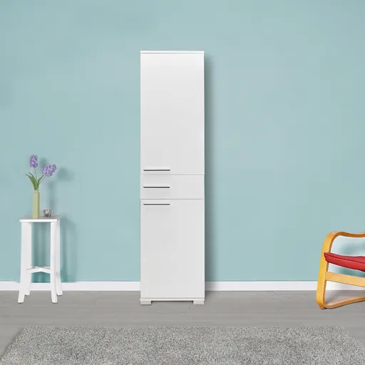 Dulap multifunctional, Hanah Home, Adr-421-Pp-1, 45x187x40 cm, Alb