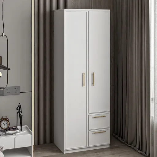 Dulap pentru haine, Hanah Home, Vespera 2, 60x171.8x45 cm, Alb