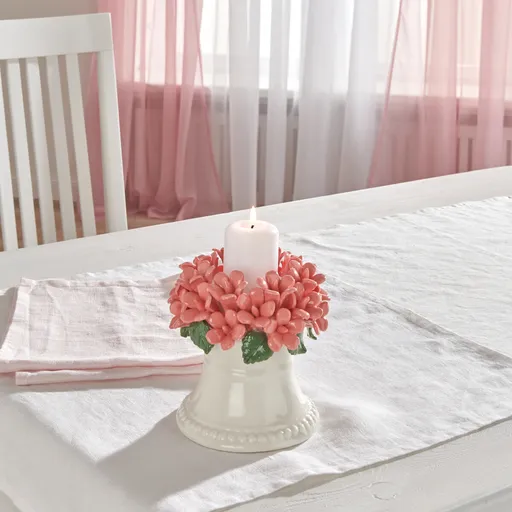 Suport pentru lumânări cu ghirlandă de flori