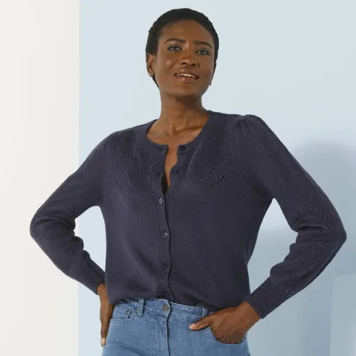 Pulover cu gât rotund și deschizătură