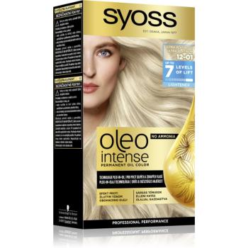 Syoss Oleo Intense Culoare permanenta pentru par cu ulei culoare 12-01 Ultra Platinum 2x50 ml