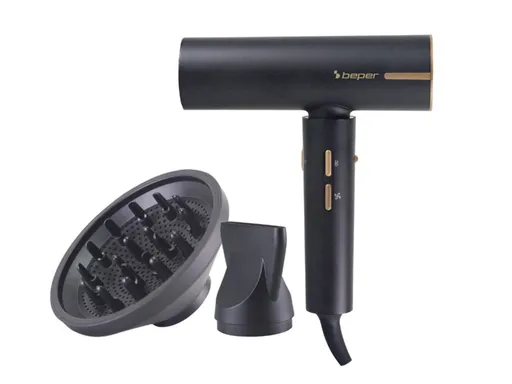 Uscator de par Beper, 1800W, 3 viteze, 3 trepte de temperatura, 17x5x18.5 cm, negru