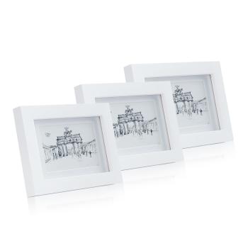 Casa Chic Everton, rame pentru fotografii, set de 3 rame, dreptunghiulare, 14 x 9 cm, montate, sticlă