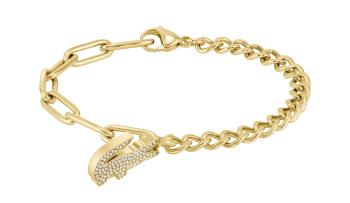 Lacoste Brățară pentru femei placată cu aur cu cristale Crocodile 2040147
