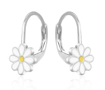 Agato Cercei din argint pentru fete Floare Albă AGT-ED018L