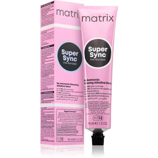 Matrix Super Sync Pre-Bonded vopsea de păr demipermanentă culoare 1A Ash Black 90 ml