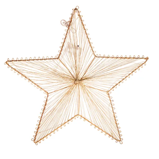 Stea metalică suspendată Golden Glow, 30 x 29 cm, 10 LED-uri