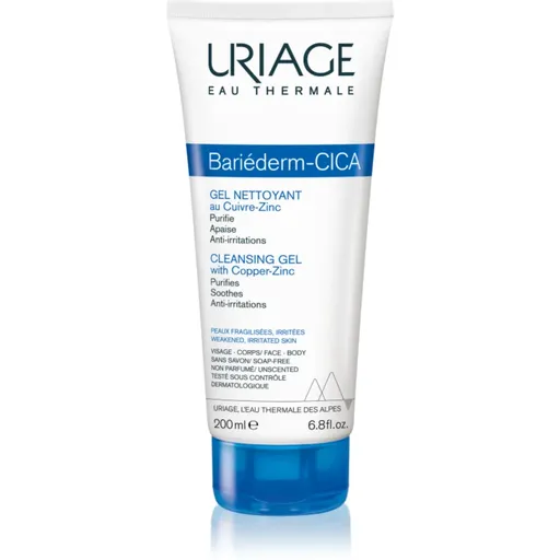 Uriage Bariéderm Cica Cleansing Gel with Copper-Zinc gel calmant de curatare pe pielea crapata 200 ml