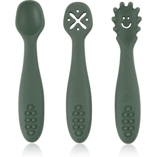 Petite&Mars Take&Match 6m+ linguriță pentru copii Misty Green 3 buc