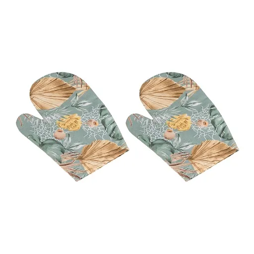 Mănușă de bucătărie Bellatex Monstera gri, 28 x18 cm, 2 buc