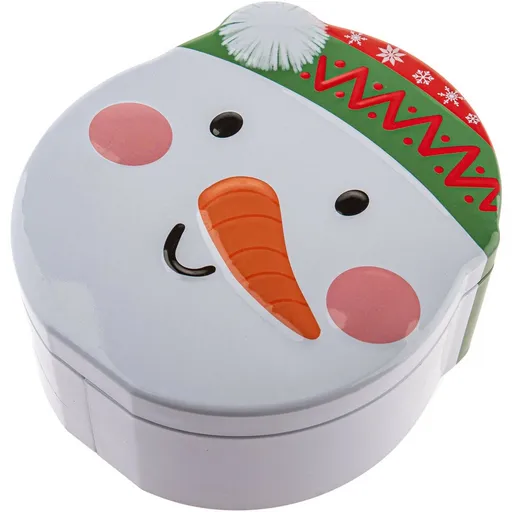 Cutie metalică de Crăciun Om de zăpadă 1,4 l