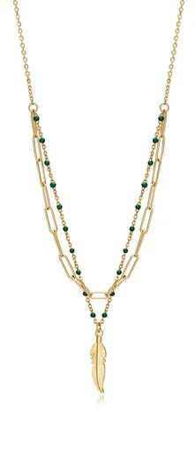 Viceroy Colier dublu placat cu aur cu pană Kiss 75308C01012