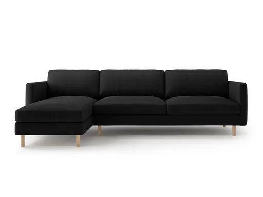 Coltar stanga 4 locuri, Eden, Micadoni Home, 286x150x90 cm, catifea, negru
