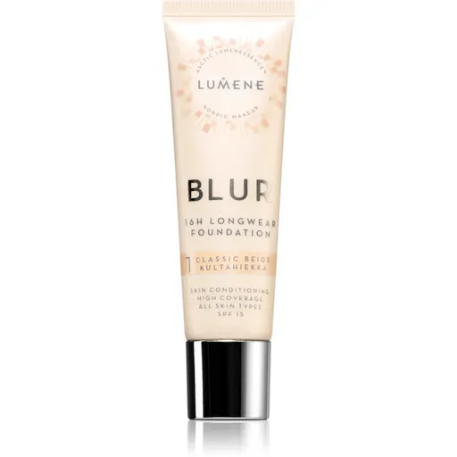 Lumene Blur 16h Longwear machiaj persistent SPF 15 culoare 1 Classic Beige (Warm) 30 ml